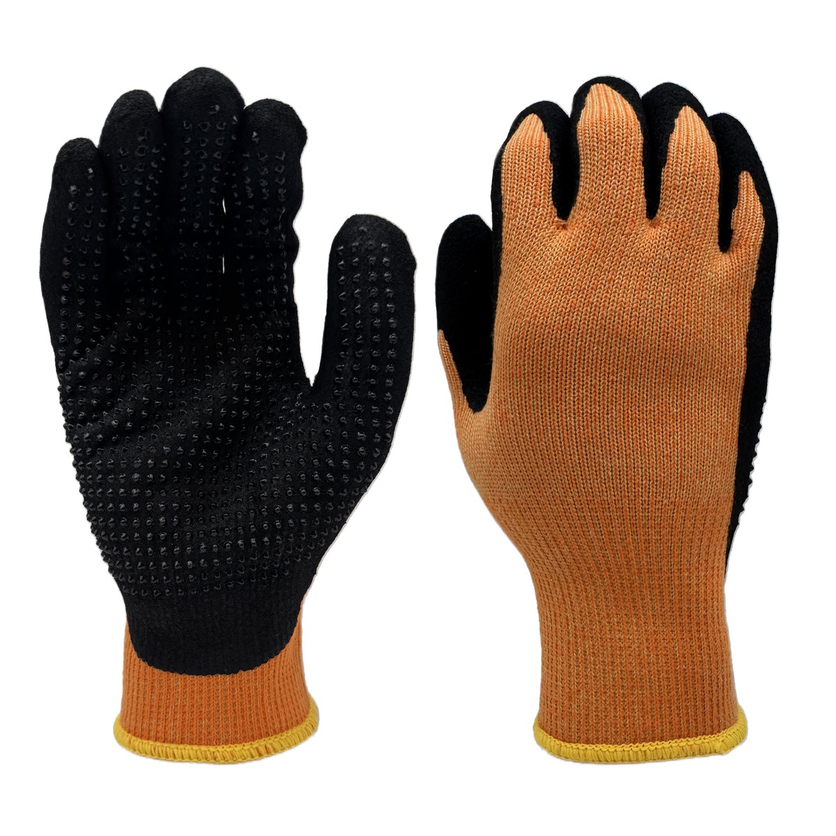 10gauge cotton/polyester terry lining sandy nitrile palm coated and dotted gloves
