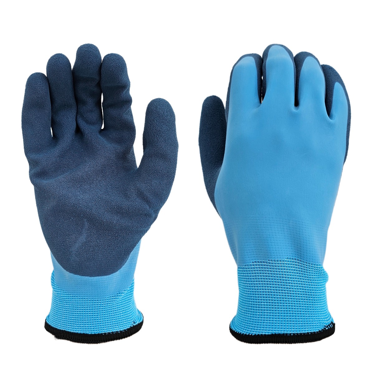 13 gauge polyester/acrylic shell latex sandy double coated gloves(fully/thumb)